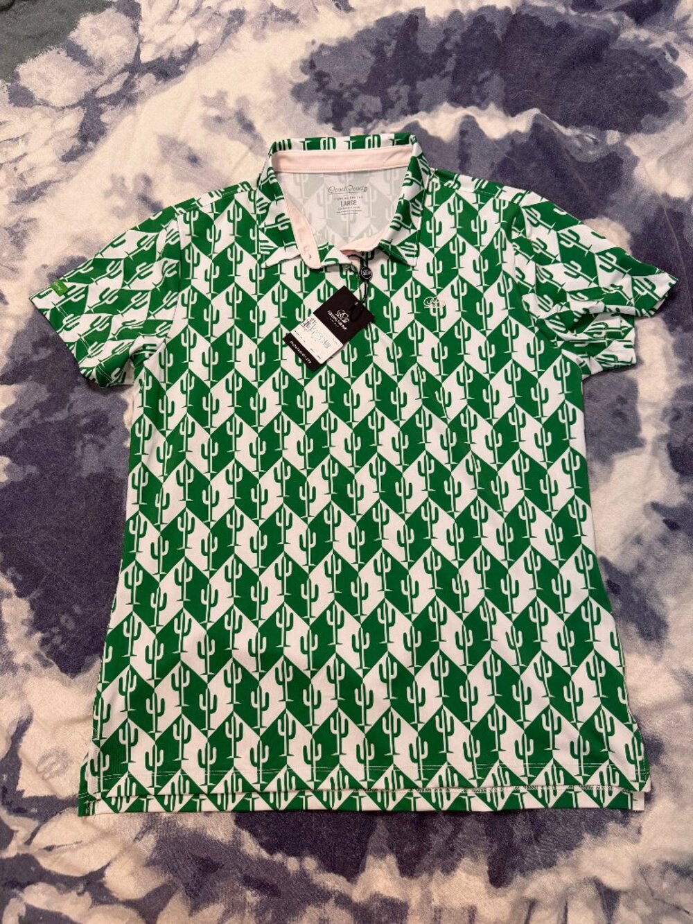 NWT Good Good Golf Cactus Polo Size L